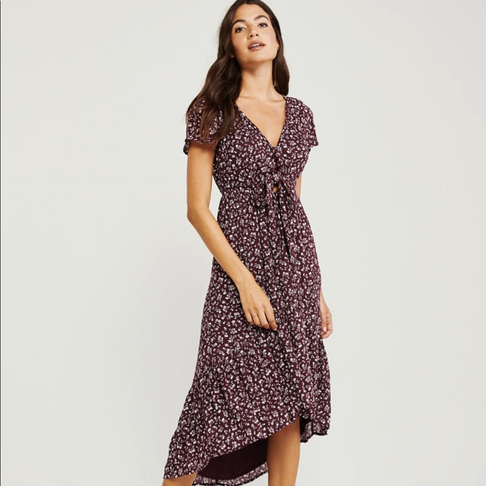 Ruffle Hem Midi Dress